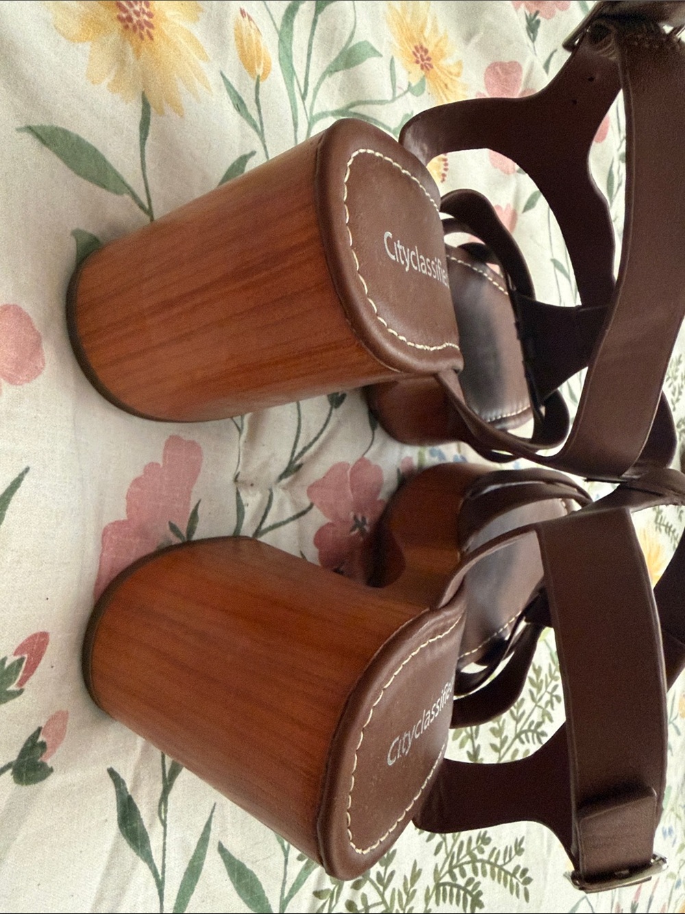 Cityclassified Brown Strappy Block Heel Sandals, Size 9, New - Picture 4 of 8